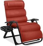 Best Choice Products Oversized Zero Gravity Chair, Folding Outdoor Patio Recliner, XL Anti Gravity Lounger w/Removable Cushion, Cup Holder, Side Tray, 350lb Capacity - Burnt Orange