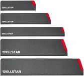 WELLSTAR Knife Edge Guards Set, 5 Piece Universal Blade Covers, BPA Free ABS Protective Blade Sheaths, Non-Scratch Felt Lining Kitchen Knives Covers (Knives not included)