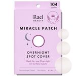 Rael Miracle Overnight Spot Cover - Thicker & Extra Adhesion, Hydrocolloid Patches, Stickers for Face, Absorbing Cover, 3 Sizes (104 Count)