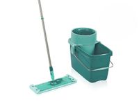 Leifheit Clean Twist XL Mop and Bucket Set, Moisture controlled Spin, Faster cleaning, Easy-steer Micro Fibre head with 360°­ joint, Flat Mop 42 cm wide, Spin mop for water sensitive floors