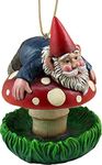 Bottoms Up Gnome On Mushroom Hanging Bird Feeder