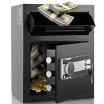 VEVOR 1.7 Cub Depository Safe, Deposit Safe with Drop Slot, Electronic Code Lock and 2 Emergency Keys, 13.77''x11.81''x17.71'' Business Drop Slot Safe for Cash, Mail in Home, Hotel, Office