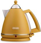 De'Longhi Argento Silva Kettle KBX2016Y, Gingko Yellow, , Electric, Italian design appliance, 1.7L Capacity, 360° Swivel Base, Water Level Indicator, Cord Storage, AUS Plug