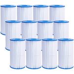 Macaberry 12 Pack Type A or C Pool Filter Cartridge Compatible with Intex 29000E/59900E Pool Pump, Type III 58012 Filter Cartridge, Easy Set Pool Filters