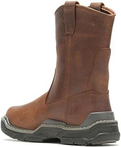WOLVERINE Men's Raider DuraShocks Wellington Waterproof Composite Toe Met-Guard Construction Boot, Peanut, 8