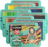KALOUR Artists Premium Colour Pencil Set In Elegant Tin Box -240 Colour Pencil 3 Mm Soft Core Pencil Set, Ink Multicolor