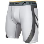 CHAMPRO Men's Wind Up Compression Sliding Shorts White