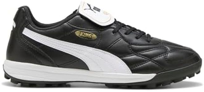 PUMA Men's King Top Turf Training Soccer Cleats Sneaker, Black/White/Gold, 10