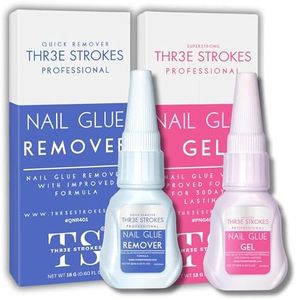 New Upgrade Super Strong Nail Glue Gel and Quickly Nail Glue Remover Kit Press on Nail,G1 Long-lasting 30+ Days Without UV Light,R1 Dropper-type Easily Remove Nail, Salon Professional Bundle (COMBO)
