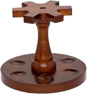 Round Pipe Stand, 6 Pipe Capacity, Dark Walnut
