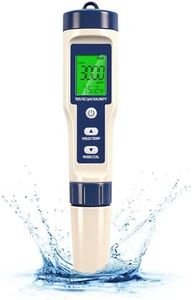 Pool Salt Tester & PH Meter - 0.01 High Precision 5 in 1 Salinity PH Temp EC and TDS Meter, Aquarium Swimming Pool Hot Tub, High Accuracy, PPM Meter for Drinking Water, Wine, Food and Pool