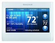 Honeywell TH9320WF5003 Wi-Fi 9000 Color Touch Screen Programmable Thermostat, 3.5 x 4.5 Inch, White, Requires C Wire"