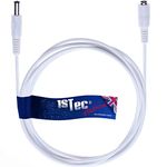 1STec 10m 33ft Long White 2.1mm 5.5mm Male to Female Extension Cable Jack Plug Socket Connector Power Supply Copper Wire Cord Adapter Lead for 12v CCTV Security Surveillance Cameras LED Strip Lights