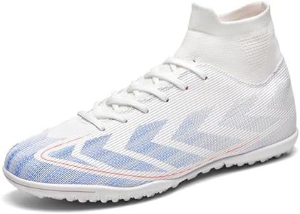 SKENGO Unisex-Adult Soccer Cleats Mens Womens Turf Soccer Shoes Youth AG TF Training Football Cleats Lightweight High-top Football Boots Indoor Outdoor (2609 Bai TF_41)