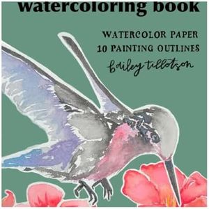Kreative Haven "A Little Bit of Summer" Mini Watercoloring Book - Portable Adult Coloring Book for Watercolor Painting On the Go - 10 Easy Outlines on Premium Paper