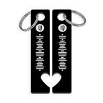 Sticky Art UK Personalised Matching Song Keyring Set - Custom Code Compatible With Spotify, Couple or Friends Set, Acrylic Song Keyring Gift For Music Lover, Our Song