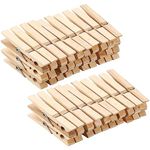 50 Pack Wooden Clothes Pins, 2.9 Inch Large Wooden Clothespins Photo Clips, Rust Resistant Hardwood Clothespins for Crafts, Decoration