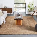 HOMDECLOYAL® Rectangular 6' x 10' Feet (72x120 inch) –Hand-Braided Jute Mat, Eco-Friendly Reversible Area Rug, Carpet for Living Room, Bedroom, Entryway & Farmhouse Decor (Beige)
