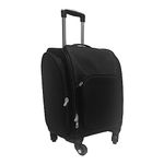 Slovenia Rolling Soft Sided Makeup Case Professional Nail Travel Wheel Organizer, Black Canvas