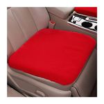 CGEAMDY 2 Pack Car Front Seat Cushions, Soft and Warm Car Seat Covers Cushion Pad, Auto Interior Seats Bottom Protector Mat, Faux Rabbit Fur Winter Car Seat Cushion Pad, Cars Accessories(Red)