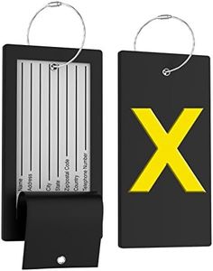 Luggage Tag Initial Bag Tag - Fully Bendable Tag w/Stainless Steel Loop