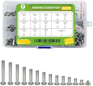 ECKJ 230Pcs(115 Pair) Phillips Chicago Binding Screws Assorted Kit Binding Screw Post Extenders for DIY Leather Decoration Scrapbook Photo Albums M5 x 5/6/8/10/12/15/18/20/22/25/30/35/40mm Silver