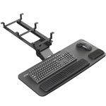 VIVO Premium Adjustable 27 x 11 inch Computer Keyboard and Mouse Platform Tray, Ergonomic Under Table Desk Mount Drawer with Padding, Black, MOUNT-KB27P-B