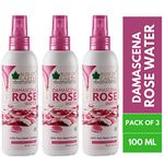 Bliss of Earth® 100% Pure Damascena Rose Water | 3x100ml | Steam Distilled | Facial Toner With Uplifting Floral Aroma | Food Grade | Pure Gulab Jal |�