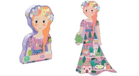 Floss & Rock Fairy Tale Princess Shaped Jigsaw Puzzle with Shaped Box, 40 Piece, 21.6 Inch