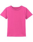 MOMBEBE COSLAND Baby Girls T-Shirts Short Sleeve Cotton Crewneck Tee Size 2T Fuchsia