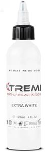 Xtreme Tattoo Ink, Versatile Medium Viscosity for Precision Tattooing, Rich Hue, Quick Healing, Acrylic-Free, Water Based and, Highest Safety Standards - Ready-to-Use Tattoo Ink (Extra White, 4 oz)