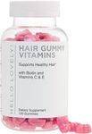 Angel Bear Hair Vitamins Gummies with Biotin 5000 mcg Vitamin C & E Support Hair Growth, Premium Pectin-Based, Non-GMO, for Stronger, Beautiful Hair & Nails. Red Berry Supplement - 120 Gummies