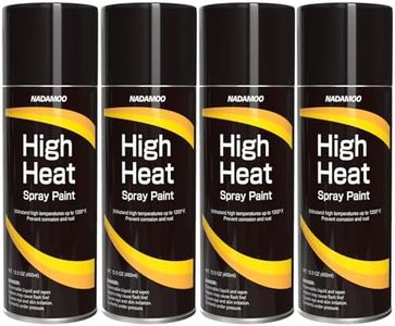 NADAMOO High Heat Spray Paint for Metal, Matte Finish BBQ & Stove Aerosol Paint - High Temperature Resistant Up to 1200°F, 4 Cans, Black