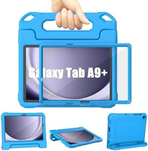 Funda Tablet Samsung Galaxy Tab A9+ Plus Niños 11 Pulgadas 2023 (SM-X210/X216/X218), TrendGate Ligera a Prueba de Golpes Funda Tablet con Pantalla Incorporada y Soporte para Asa, Azul