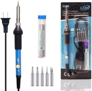 LDK Soldering Iron Kit Electric 60W 110V Adjustable Temperature Soldering Gun Welding Tools, 5pcs Replacement Tips and Solder Wire (Basic)