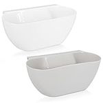 Navaris Hanging Kitchen Waste Bins (Set of 2) - Cupboard Door Container Bin Set for Food Scraps and Veg Peelings from Worktop - White and Grey