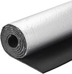 uxcell Insulation Sheet, 2mx0.5mx5mm Non Adhesive Embossed Aluminum Foil Waterproof Thermal Barrier, for Roof Wall HVAC Duct Pipe, Rubber Foam