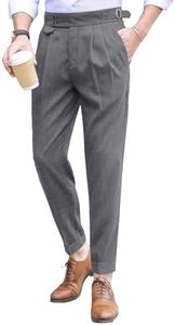 Floerns Men's Classic Fit Flat Front Dress Pants Office Business Trousers Dark Grey XL