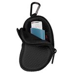 MEDMAX Neoprene Asthma Inhaler Holder, Protective Portable Travel Handy Holster, Lightweight Carrying Case with Carabiner Clip and Mesh Pocket Inside, Inhaler Not Included (Case Only) (Black)