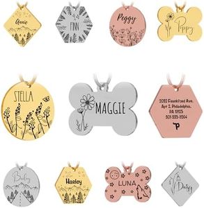 PawFurEver Dog Tags Engraved for Pets Personalized - Custom Dog Name Tag - Pet ID Tags for Dogs and Cats - Stainless Steel Dog Collar Tag - Puppy Name Tag - Funny Cat Tags (Bone, Silver)