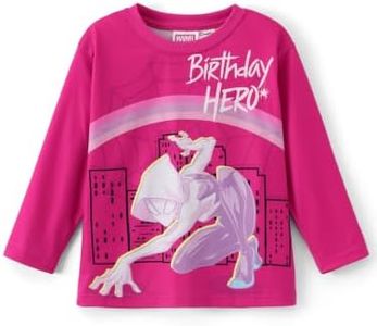 Marvel Ghost Spider Gwen Birthday Shirts Girls Long Sleeve Tees 6-7 Years