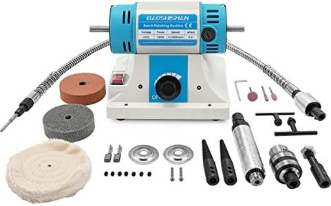 BAOSHISHAN Jewelry Polisher, Bench Buffer Polishing Machine with Accessories, Multi-Function Benchtop Polisher Grinder, 110V for Jewelry, Wood, Amber, Metal, Jade