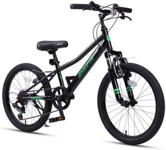AVASTA 20'' Big Kids Mountain Bike for Age 6 7 8 9 10 11 12 Years Old Boys Girls Teen with Suspension Fork Front & Rear Dual Hand Brakes 6 Speeds Drivetrain, Black