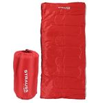 STRAUSS Camping Sleeping Bag 8°C to -20°C | Can Be Used in Summer, Spring and Winter | Lightweight and Portable | Ideal for Travel Camping Hiking and Trekking | for Adults & Kids,(Red)