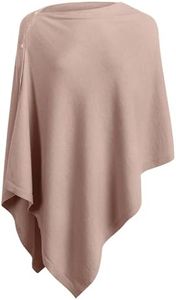 PULI Women's Versatile Knitted Shawls Scarf Poncho Sweater with Buttons Lightweight Spring Summer Fall Wraps tan