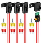 Gebildet Inline Fuse Holder, 4 Pack IP67 Waterproof 12AWG Gauge Wiring Harness ATC/ATO 20A/30A/40A Blade Fuse Holder for Vehicle, Marine, Heavy Duty Bus Power System(Patent No. 015025843)
