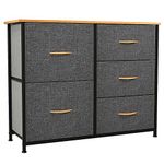 YITAHOME Chest of Drawers, 5-Drawer Storage Organizer Unit for Bedroom Living Room Closet, Sturdy Steel Frame, Easy Pull Fabric Bins & Wooden Top, Fabric Dresser