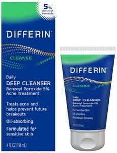 Differin Acne Face Wash with Benzoyl Peroxide, Daily Deep Cleanser by the makers of Differin Gel, Gentle Skin Care for Acne Prone Sensitive Skin, 4 oz (Packaging May Vary)