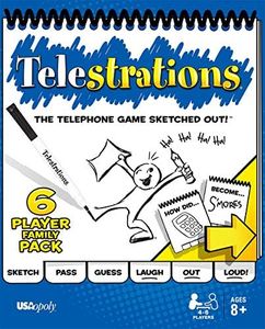 University Games Current Edition Telestrations 6 Player Family Pack Board Game