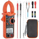 Crenova Digital Clamp Meter, TRMS Clamp Multimeter, 6000 Counts Amp Tester for AC/DC Current/Voltage, Resistance, Capacitance, Frequency, Duty Cycle, Temperature Continuity, Diode, NCV, Live Wire Test